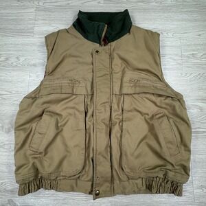 Appalachian Trail Mens Vest Flannel Lined Workwear Tan Large‎ Plaid Utility